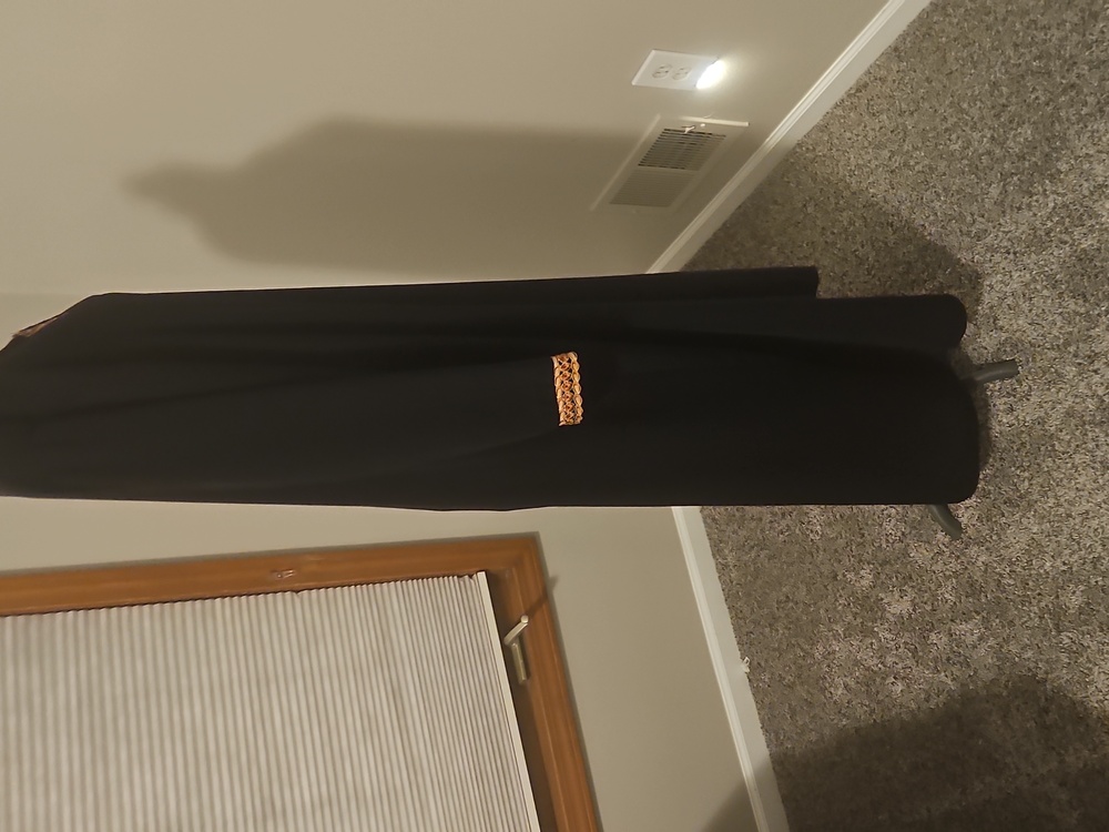 Al Karam Gold And Black Abaya - Picture 3 of 7